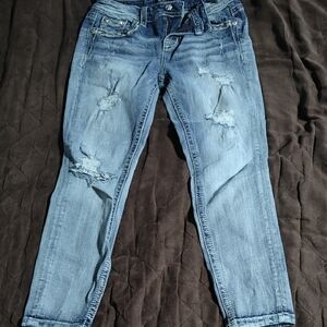 Miss Me Light Blue Distressed Boyfriend Jeans